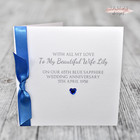 Personalised 65th Blue Sapphire Wedding Anniversary Card Wife Husband Couple