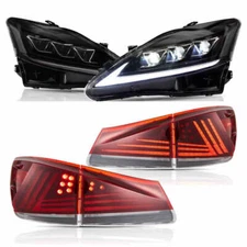 For 2006-2014 Lexus IS250 IS350 IS F VLAND Headlights + LED Tail Lights Set Kits