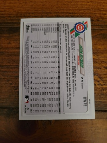 2021 Topps Holiday Metallic Snowflake Jason Heyward Card #HW75 Chicago Cubs - Picture 2 of 2