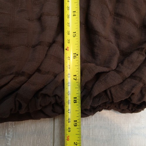 Free People Kylie Reversible Horseshoe Brown Check Flowy Blouse Boho sz L top - Picture 17 of 20