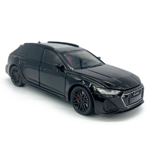 AUDI RS6 Avant Wagon Modellino Auto Scala 1:24 Zinco Die-cast Giocattolo Nero - Foto 8 di 13