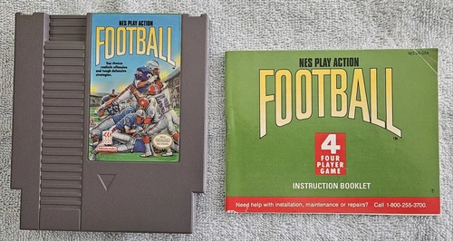NINTENDO NES Original Football 4 Player Game W/Manual EXC Cond TESTED Fast Ship