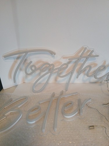 "Better Together" Neon Sign 24"x10" & 17"x9" Warm White LED, Remote & Adapter - Picture 23 of 24