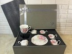 GuangYang GY Fine Porcelain Mini Floral Expresso 12 Pc Set 6 Cups 6 Saucer Tiny