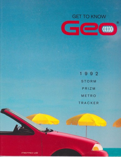 1992 GEO Storm Prizm Metro Tracker sales brochure 52 pages color book 11" x 9" - Bild 1 von 2