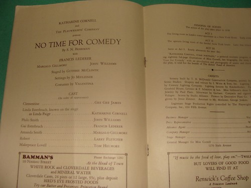 1940 playbill New Jersey McCarter Theatre Katharine Cornell No Time for Comedy - Picture 2 of 2