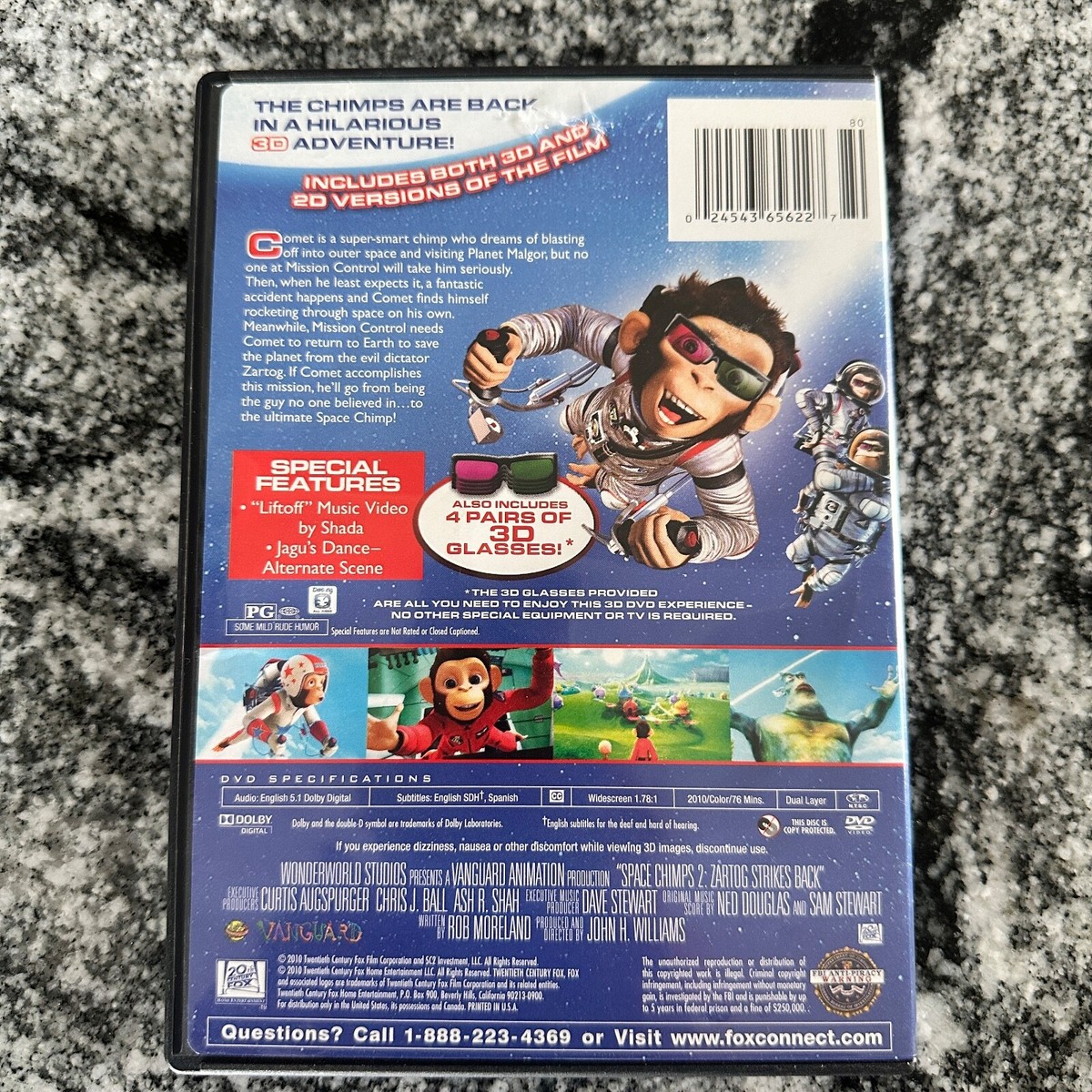 Space Chimps 2: Zartog Strikes Back (3D) DVD NO GLASSES Jane