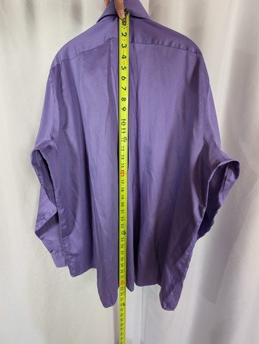 Arrow Classic Fit Purple Long Sleeve Button-Down Collared Dress Shirt 17-17 1/2 - Picture 11 of 11
