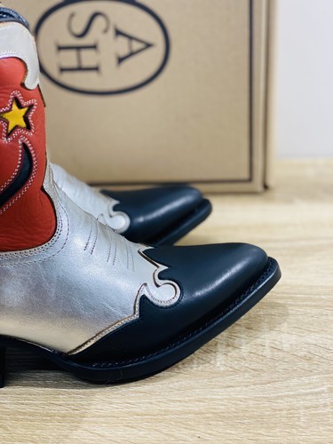 Ash Texan Mujer Petra Piel Mango Negro Hecho En Mexico Lujo Bota Western 36 - Imagen 4 de 8