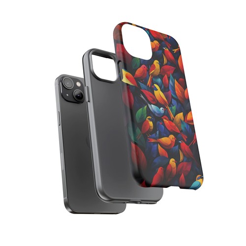 Colorful Birds Tree Leaves Bird Phone Case for iPhone, Samsung Galaxy, Pixel - 第 73/116 張圖片