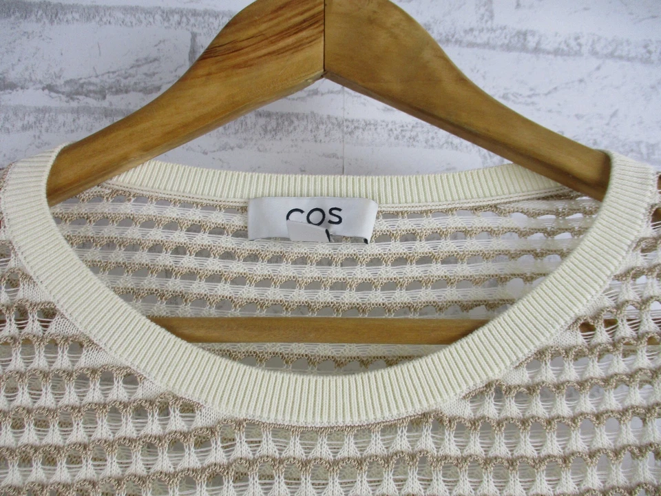 Cos женщин Топ блузка свитер S 10 бежевый Net стиль чистый длинным рукавом - Изображение 2 из 4