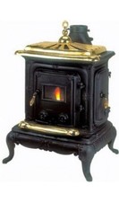 Parlor Stufa a Legna in Ghisa 6 kW 57x51xh87cm Riscaldamento Small Nero SMALL70