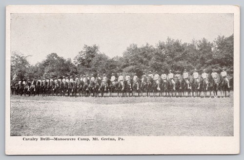 Mt. anni 1910 Gretna Penn. - Camp Hastings - Cartolina Guardia Nazionale Esercitazioni Cavalleria