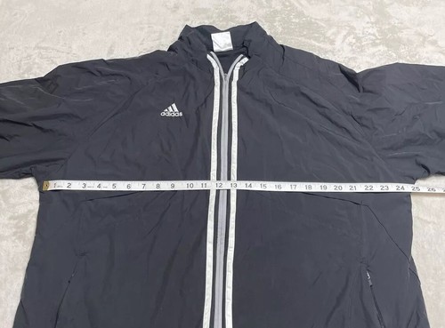 Adidas Track Jacket Mens Size Large Black Full Zip Lined Embroidered Logo - Picture 7 of 10