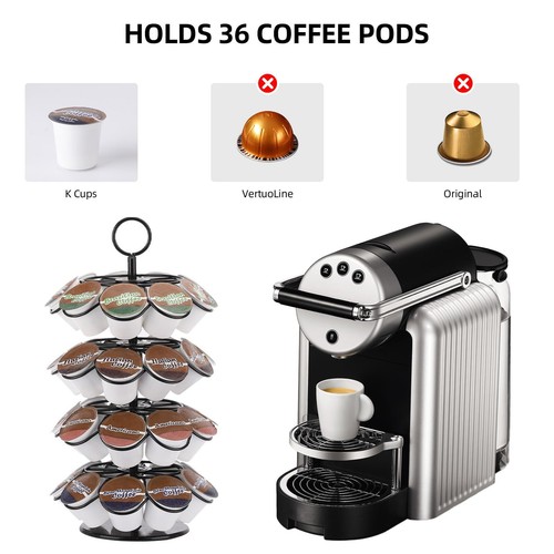 Coffee Pod Holder, Coffee Pod Carousel Storage Organizer Stand (Capacity of 3... - Picture 4 of 7
