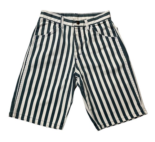 Vtg Wrangler Green Striped Bermuda Shorts Girls Size 14 24 x 10 High Rise USA - Picture 12 of 12