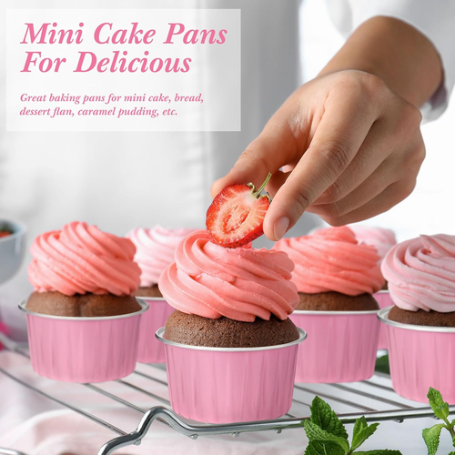 400 Pcs Aluminum Foil Baking Cups with Lids 5 Oz Disposable Ramekins Mini Cake P - Picture 2 of 6