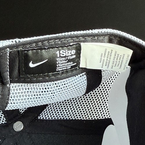 Neu mit Etikett Nike Coach Prime Classic 99 Truckermütze Kappe schwarz verstellbar Druckknopflasche - Bild 7 von 7