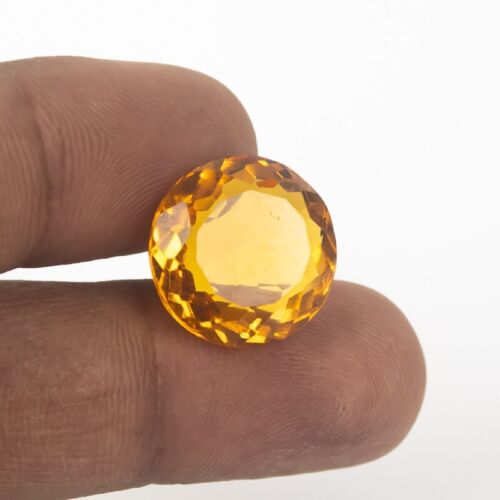 23.0 Ct Certified Natural Citrine Translucent Round Cut Loose Gemstones AD-671 - Picture 8 of 11