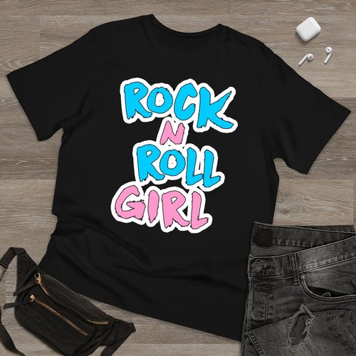 Rock N roll Girl Music Fan Vintage T Shirt Men Fashion 2023 Women T Shirt Short - Picture 2 of 9