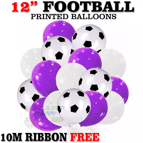 50 Football Balloons 12" Soccer Printed Match Party Latex Birthday League UK - Picture 11 of 22