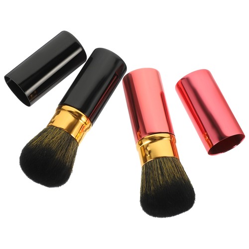 2 Pcs Retractable Powder Brush with Cover Beauty Tool Blush 2pcs Facial Makeup - Bild 10 von 12