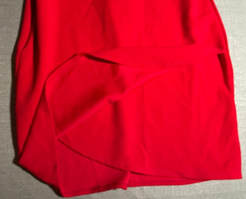 B. DARLIN Women’s Size 3/4 Sexy Dress Bright Red Curved Straps Bodycon Formal - Picture 3 of 8