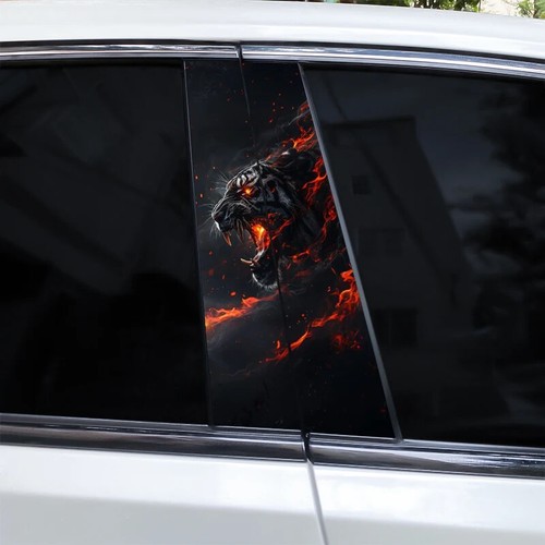 2pcs Animal Tiger Car B Pillar Sticker DIY Animal Style Door Pillar Decal - Bild 10 von 22