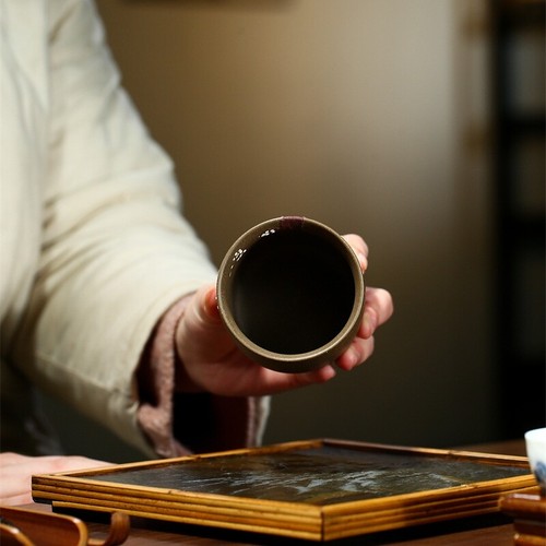 Wintersweet Relief Chinese Teacup True Yixing Zisha Purple Clay Marked Cup 200ml - Picture 7 of 10