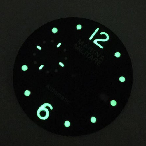 33.5mm grid military dial green Lumen Watch Dial Fit Seagull 2555 Movement - Picture 3 of 5