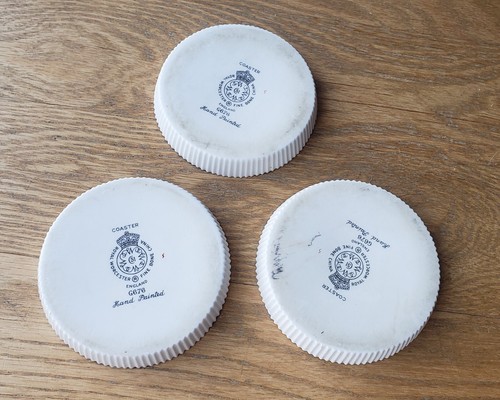 Vintage Royal Worcester WILD BIRDS Hand Painted COASTERS 3 Pcs - Picture 7 of 9