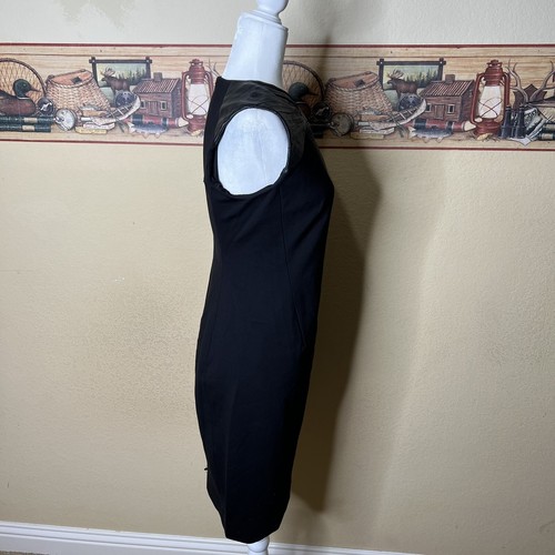 Halston Heritage schwarzes Lederkleid Größe 6 neu mit Etikett - Bild 4 von 6