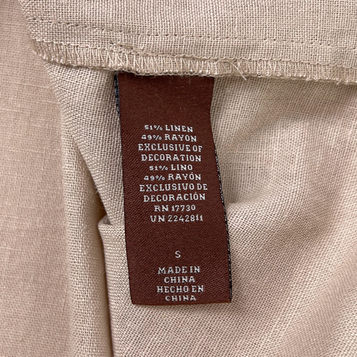 Knox Rose Tan Floral Embroidered Linen Sleeveless Boho Split V Neck Dress Small - Picture 8 of 8