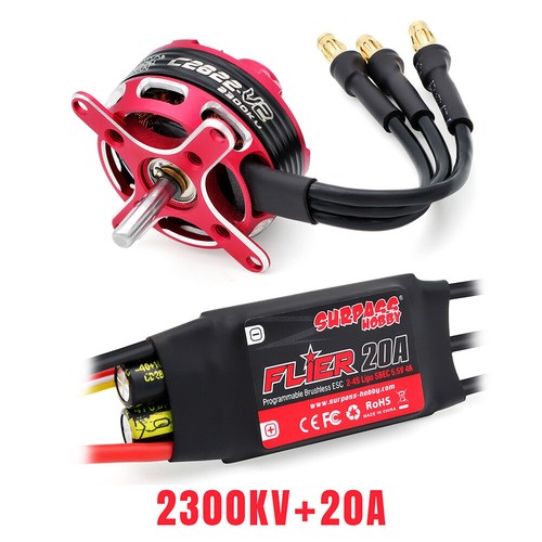 SURPASS HOBBY Brushless Outrunner Motor 20A 30A ESC Combo Set for RC Fixed Wing - Picture 10 of 27