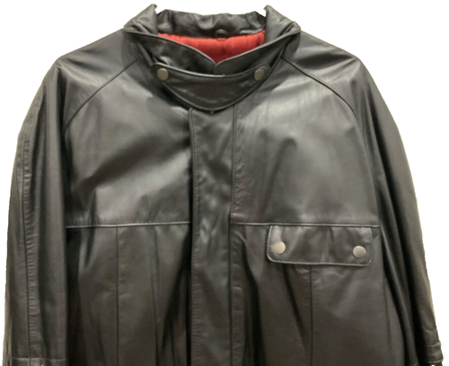 Vintage 1970s Clipper Mist Leather Jacket Coat Size 46 Reg Black Motorcycle CC01 - Picture 2 of 18