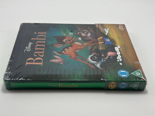 DISNEY BAMBI BLU-RAY Embossed STEELBOOK ZAVVI EXCLUSIVE NEW SEALED READ - Picture 5 of 7