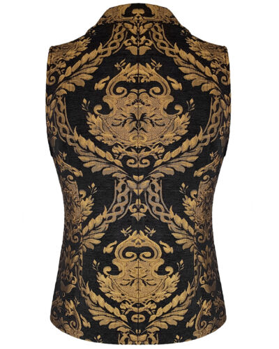 Chaleco Diablo Moda Para Hombre Chaleco Chaleco Oro Negro Damasco Gótico Steampunk Aristócrata - Imagen 2 de 10