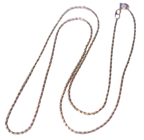 14K YELLOW GOLD SPIGA LINK 20 INCH NARROW CHAIN NECKLACE 4.7 GRAMS 1.2 MM THICK - Picture 2 of 4