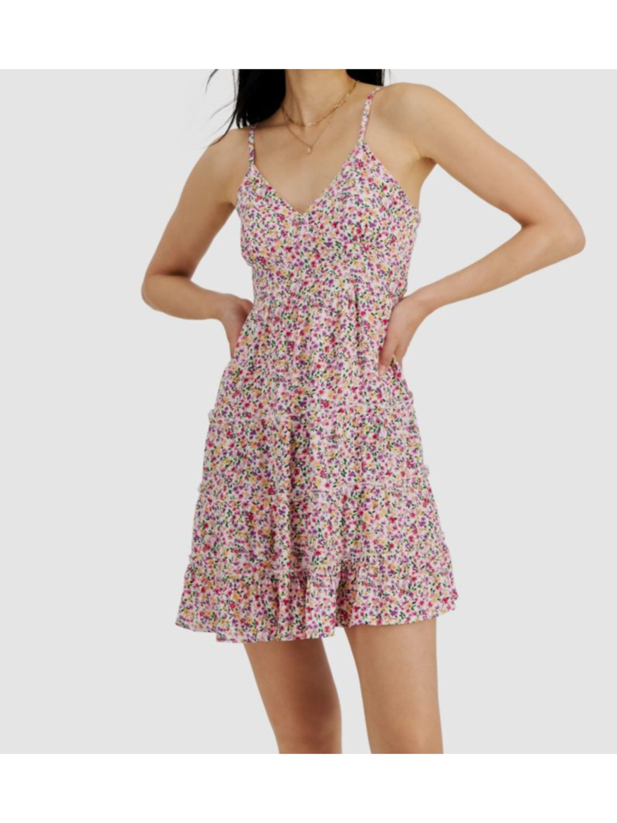 Женское белое короткое платье JUST POLLY NEW YORK с частичной подкладкой на талии XL