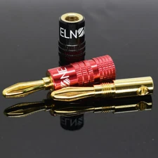 100pcs ELNONE High Quality Gold Plated Speaker Banana Plug Hi-Fi Audio Connector