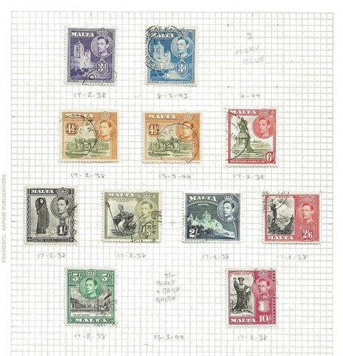 MALTA (A6-9) 1938 SG217-31 FULL SET OF 21 + 6 DATED SHADES GOOD TO FINE USED - Picture 2 of 2