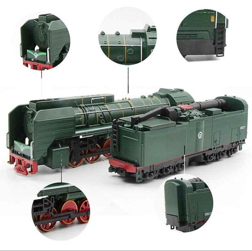 Alloy Steam Train Diesel Locomotive Retro Coal Carriage Lights Model Toy Trains - Picture 5 of 11