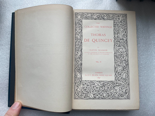 13X 1ST ED 1896 COLLECTED WRITING THOMAS DE QUINCEY BOOK VOL 1 TO 14 HARDCOVER - Picture 11 of 24