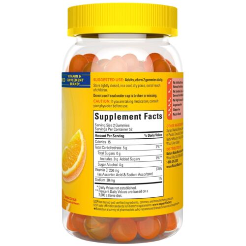 Nature Made Zero Sugar Vitamin C Gummies, Sugar Free Gummies 104 Count - Picture 3 of 4