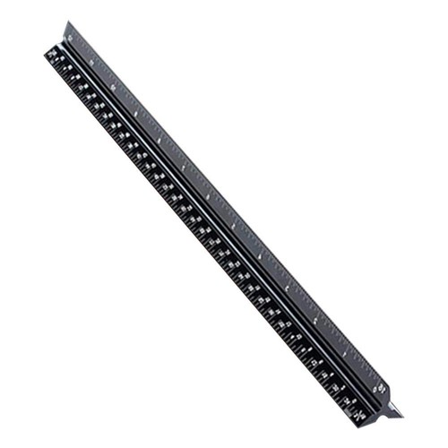Rena Chris Architectural Scale Ruler, 12" Aluminum Architect Scale, Black - Picture 3 of 11