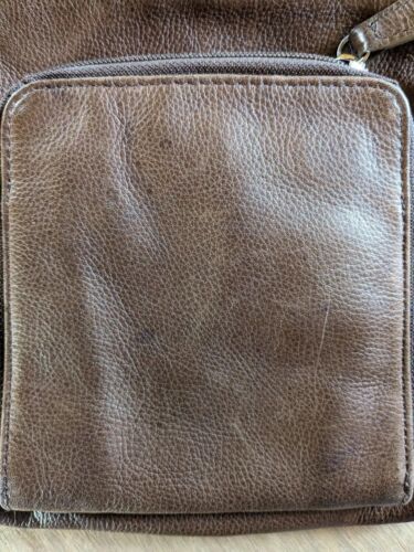 Fossil Handbag Leather Multi-Compartment Mini Crossbody Travel credit Card Brown - Picture 14 of 14