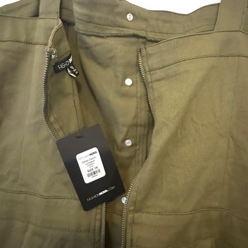 Fashion Nova Deliah Jumpsuit Womens Size 1X Olive Boho Wide Leg NWT Tall Long - Picture 7 of 11