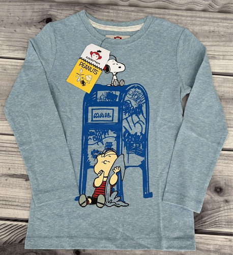 CAMISETA GRÁFICA APPAMAN PEANUTS AZUL CLARO JASPEADO Niños Talla 6 NUEVA CON ETIQUETAS