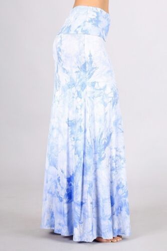 Chatoyant Plus Size Blue and White Tie Dye Skirt 3XL - Picture 2 of 4