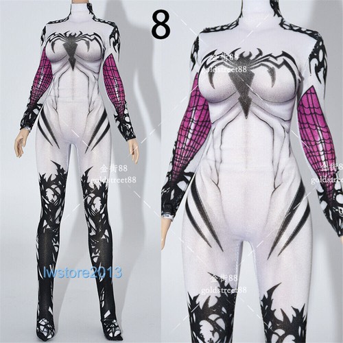 1:6 White Venom Bodysuit Tights Female Clothes For 12" PH TBL Action Figure Body - Picture 2 of 6